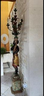 Staande lamp - Hout - Paard van Nubië - Zwartgemaakte Moor, Antiek en Kunst