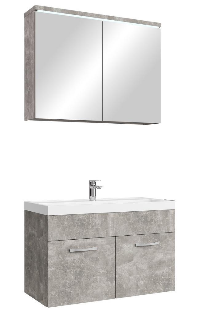 Badkamermeubel Set Paso 02 80 x 40 cm Beton Grijs Badmeubel, Huis en Inrichting, Badkamer | Badkamermeubels, Nieuw, Wastafelkast