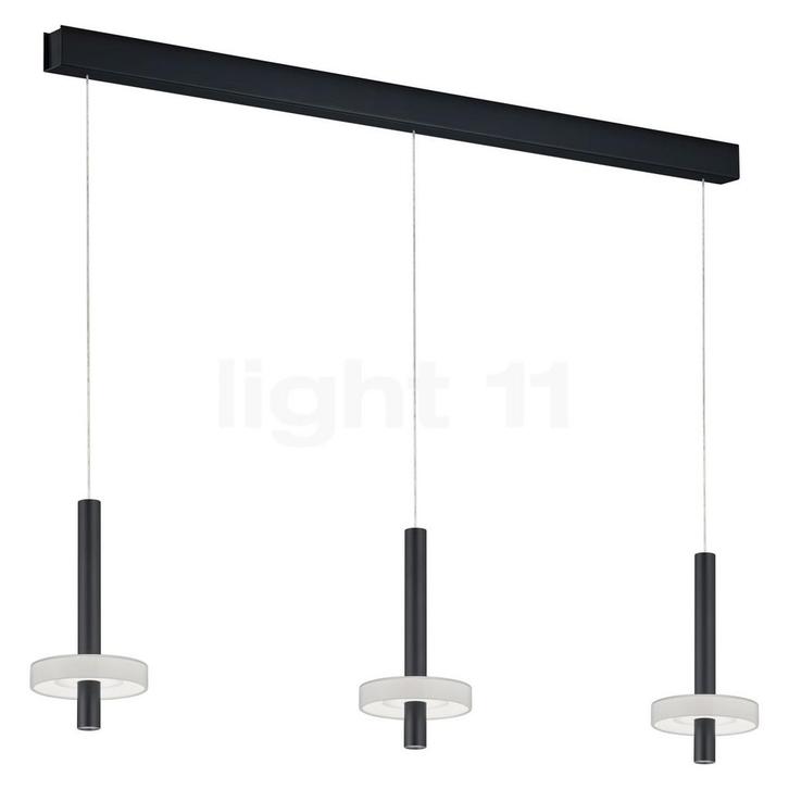 Helestra Kea Hanglamp LED 3-lichts, zwart mat (Hanglampen), Huis en Inrichting, Lampen | Hanglampen, Nieuw, Verzenden