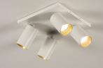 Rietveld Spots - Wit, Goud - Metaal, Aluminium, Huis en Inrichting, Lampen | Hanglampen, Verzenden, Nieuw