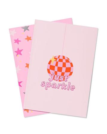 HEMA Schriften A4 lijnen roze - 2 stuks beschikbaar voor biedingen