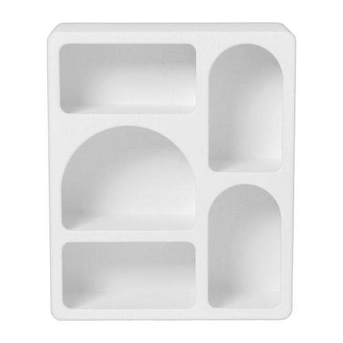 5 vakkenkast Zaha organic - MDF - wit - 48x40x15 cm, Huis en Inrichting, Kasten | Wandmeubels, Verzenden