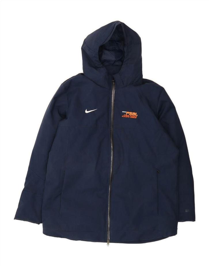 NIKE Mens Hooded Padded Jacket UK 42 XL Navy Blue Polyester, Kleding | Heren, Jassen | Winter, Verzenden
