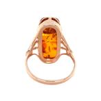 Roségouden vintage ring met heated amber 14 krt, Ophalen of Verzenden, Nieuw