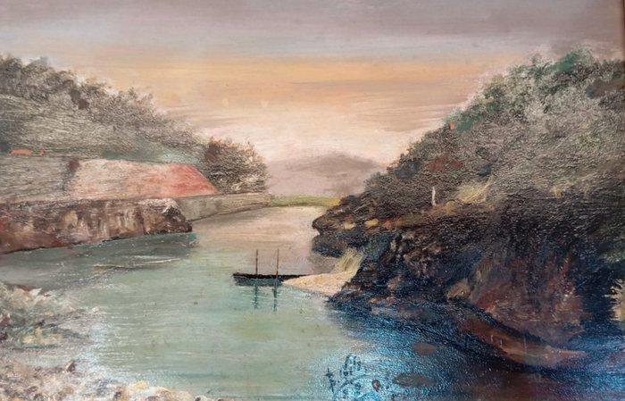 Baldomero Gili (1873-1926) - NO RESERVE - Barca navegando, Antiek en Kunst, Kunst | Schilderijen | Klassiek