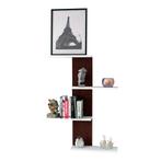 [en.casa] Wandrek Hammerfest 78x17x100 cm wengé en wit, Huis en Inrichting, Woonaccessoires | Wandplanken en Boekenplanken, Verzenden