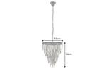 Luxe Kroonluchter CRYSTAL 50cm Grijs met Glazen Prismas, Huis en Inrichting, Lampen | Kroonluchters, Ophalen of Verzenden, Nieuw