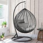 Robuuste grijze schommelstoel met kussens - UV- en weersb..., Huis en Inrichting, Stoelen, Ophalen of Verzenden, Nieuw