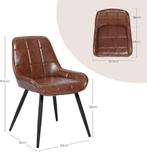 2x eetkamer stoel - bruin - PU leer - met vierkant design -, Verzenden, Nieuw