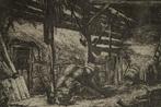 Adriaen Van Ostade (1610-1685) - The Barn, Antiek en Kunst