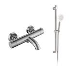 Sani Royal Opbouw badkraan RVS met glijstang set, Nieuw