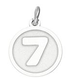 Zilveren cijfer 7 rond mat-glans kettinghanger, Sieraden, Tassen en Uiterlijk, Kettinghangers, Verzenden, Nieuw