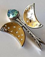 Broche - 18 karaat Witgoud - 15.42ct. tw. Topaas - Diamant -, Sieraden, Tassen en Uiterlijk, Antieke sieraden