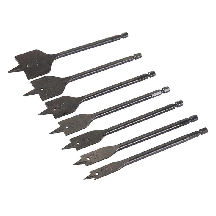 Silverline Platte speedboor set - 7 delig - Ø 10-40 mm -..., Doe-het-zelf en Verbouw, Gereedschap | Boormachines, Nieuw, Ophalen of Verzenden