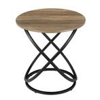 Salontafel Lumsden rond 61x59 cm hout en zwart, Huis en Inrichting, Tafels | Bijzettafels, Verzenden, Nieuw