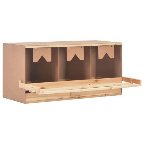 vidaXL Kippenlegkast 3 compartimenten 96x40x45 cm massief, Zakelijke goederen, Agrarisch | Veevoer, Verzenden