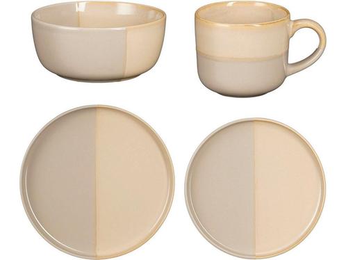 Mica Decorations Ozzu Serviesset 4 Persoons - Steengoed -, Huis en Inrichting, Woonaccessoires | Overige, Nieuw, Verzenden