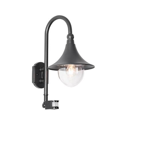 Buiten wandlamp zwart IP44 incl. bewegingsmelder - Daphne, Tuin en Terras, Buitenverlichting, Nieuw, Minder dan 50 watt