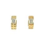 Gouden klapcreolen met diamant 14 karaat, Sieraden, Tassen en Uiterlijk, Oorbellen, Verzenden, Zo goed als nieuw, Wit, Goud