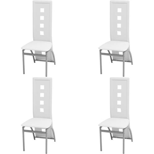 vidaXL Eetkamerstoelen 4 st kunstleer wit, Huis en Inrichting, Stoelen, Wit, Nieuw, Verzenden