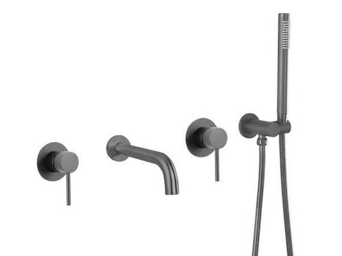 Veiling - Inbouw badkraan, mat zwart of gunmetal grey, Doe-het-zelf en Verbouw, Sanitair