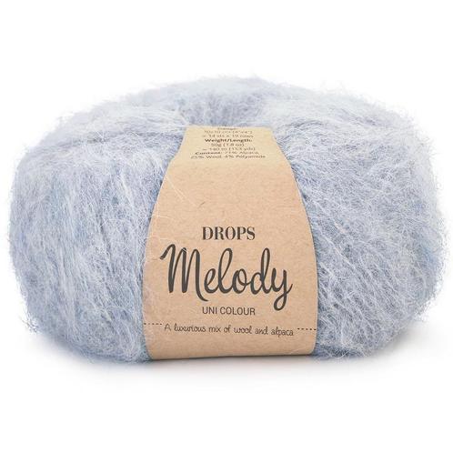DROPS Melody Uni Colour - 02 mist - Wol Garen, Hobby en Vrije tijd, Breien en Haken, Ophalen of Verzenden