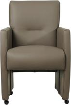 Grijze leren moderne eetkamerfauteuil - Toledo Leer Smog (gr, Huis en Inrichting, Overige kleuren, Nieuw, Leer, Ophalen of Verzenden