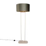 Vloerlamp beige met groene ovalen kap en gouden binnenkant, Verzenden, Nieuw, Modern