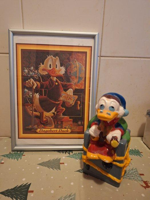 Disney - Ingelijste poster Dagobert en porseleinen spaarpot, Verzamelen, Disney