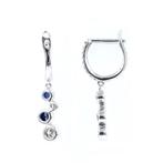 Oorbellen - 14 karaat Witgoud - 0.59ct. tw. Saffier -, Nieuw