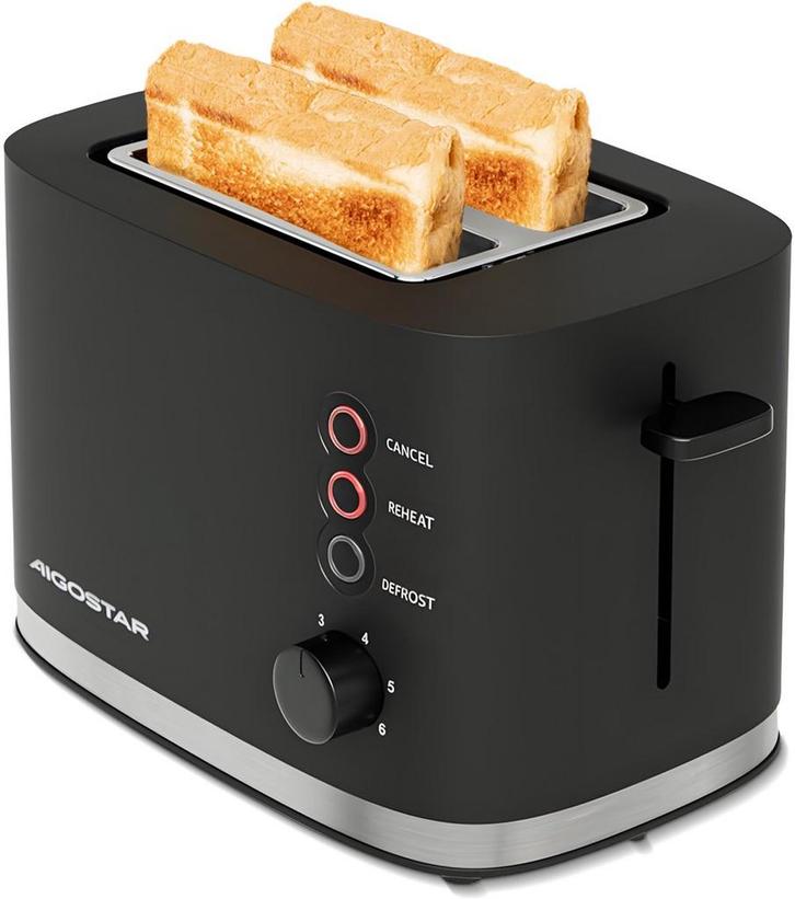 Broodrooster - Toaster - 2 sleuven - 800W - Zwart •, Huis en Inrichting, Overige Huis en Inrichting, Nieuw, Verzenden