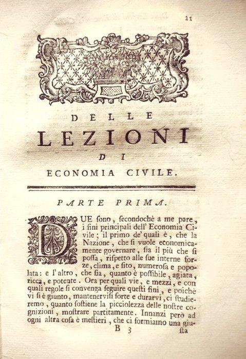 Genovesi Antonio. - Lezioni di Commercio o sia dEconomia, Antiek en Kunst, Antiek | Boeken en Bijbels