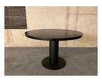 Eettafel Essenhout Rond met Kolompoot | Zwart-120 cm, Huis en Inrichting, Tafels | Eettafels, Ophalen of Verzenden, Nieuw
