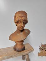 Beeld, statue in cast metal female bust - 35 cm - gietijzer, Antiek en Kunst