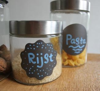Krijtsticker Rechthoek Afgerond 10x8cm, Huis en Inrichting, Overige Huis en Inrichting, Ophalen of Verzenden