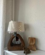 Lamp mango hout met off white kap / gratis verzending, Verzenden, Nieuw