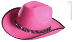 Cowboyhoed roze met strass band, Ophalen of Verzenden, Nieuw