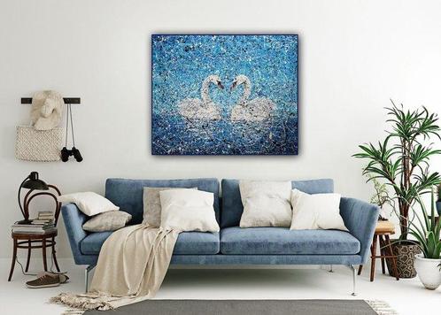 Maria Gubicekova (Maia) - Swans - XL, Antiek en Kunst, Kunst | Schilderijen | Modern