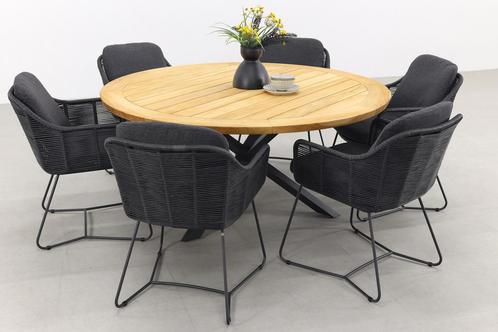 Taste Belmond antraciet/Prado 160 cm. ronde tuinset -, Tuin en Terras, Tuinsets en Loungesets, Tuinset, Nieuw, Hout, Verzenden