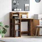 vidaXL Bureau met opbergruimte met plank Oud Hout 90 x 48 x, Verzenden, Nieuw