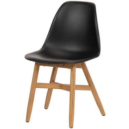 Lotus - Tuinstoel - Teak - Zwart - Exotan, Tuin en Terras, Tuinstoelen, Nieuw, Verzenden