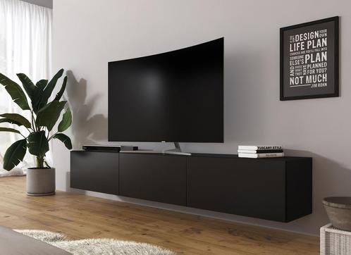 TV-Meubel - Zwart - Eiken of Wit - TV kast - 180x33x30 cm, Huis en Inrichting, Kasten | Televisiemeubels, 25 tot 50 cm, Nieuw