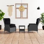 vidaXL 3-delige Loungeset met kussens poly rattan, 3 zitplaatsen, Nieuw, Loungeset, Verzenden
