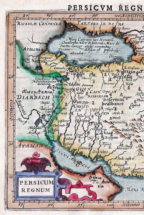 Middle East - Iran; J. Hondius / Mercator - Persicum Regnum, Boeken, Atlassen en Landkaarten
