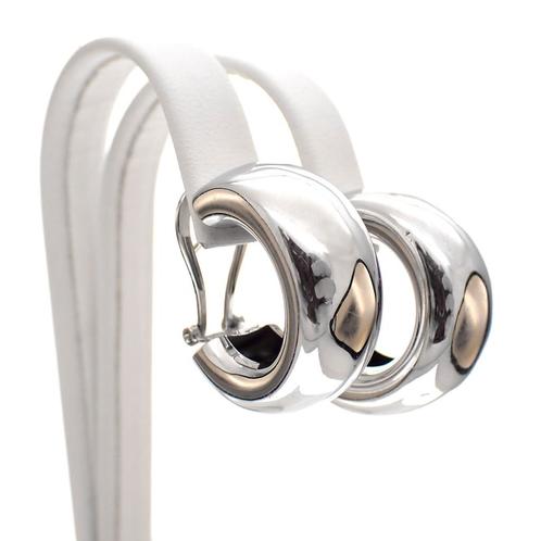 Witgouden brede oorringen | Ø 23,0 mm (witgouden oorbellen), Sieraden, Tassen en Uiterlijk, Oorbellen, Overige kleuren, Gebruikt
