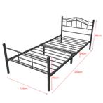 Metalen bed twijfelaar incl. matras 120x200 cm zwart