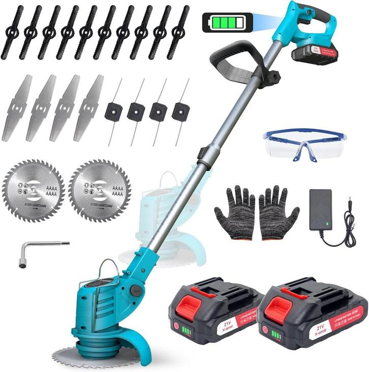 X-COTEC Grastrimmer met accu, 21 V accu, grastrimmer met 2 a, Doe-het-zelf en Verbouw, Gereedschap | Overige machines, Nieuw, Verzenden