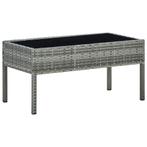 vidaXL Tuintafel 75x40x37 cm poly rattan grijs, Tuin en Terras, Tuintafels, Verzenden, Nieuw