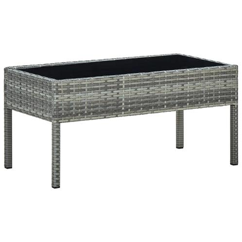 vidaXL Tuintafel 75x40x37 cm poly rattan grijs, Tuin en Terras, Tuintafels, Nieuw, Verzenden