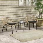 TRUUSK 3-dlg. Rattan Tuinmeubelset, Balkonmeubelset Met Salo, Verzenden, Nieuw